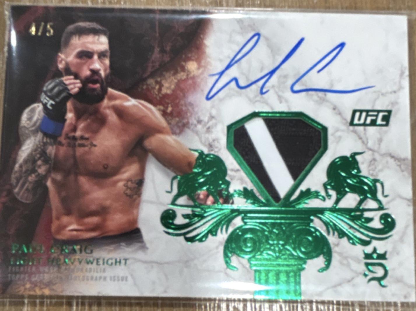 Paul Craig 2025 Topps Royalty UFC Royalty Relic Signatures #RYR-PC Green