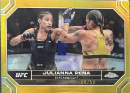 Julianna Peña 2024 Topps Chrome UFC Base #102 Gold Refractor