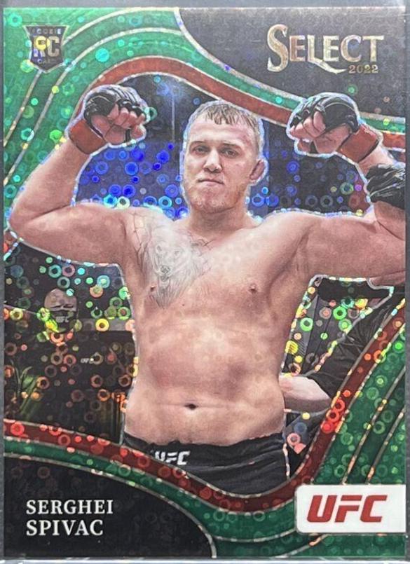 Serghei Spivac 2022 Panini Select UFC Octagonside #274 Green Disco