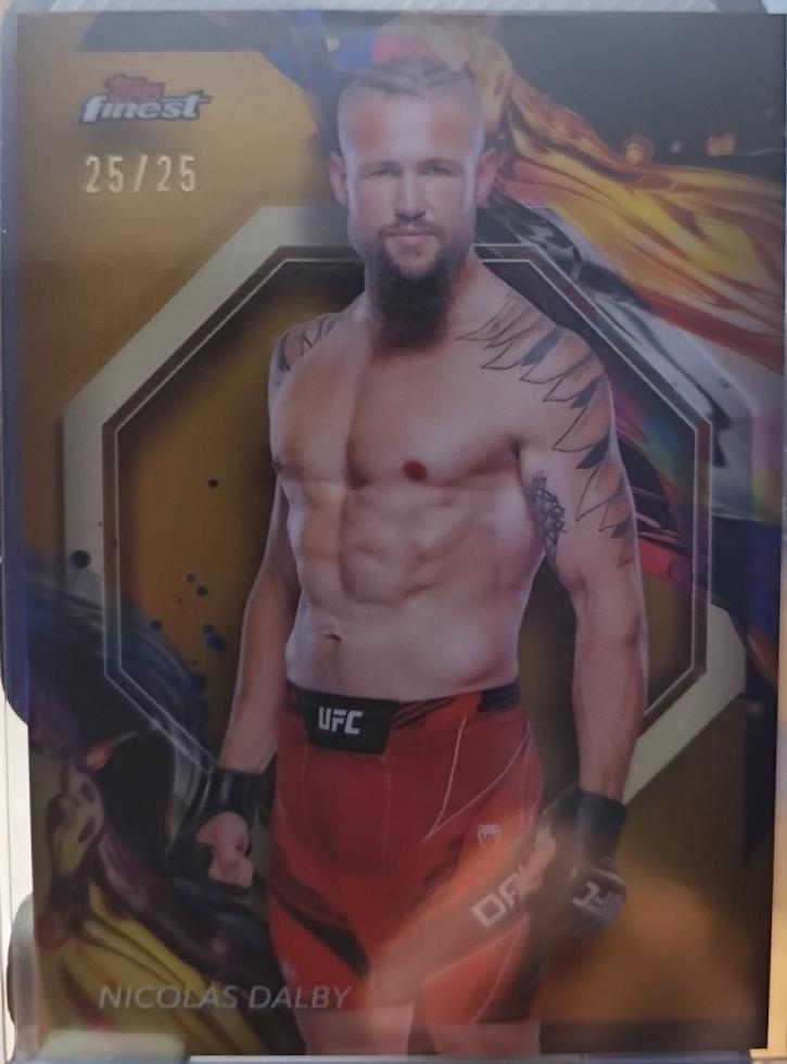 Nicolas Dalby 2024 Topps Finest UFC Base Uncommon #114 Gold Refractor