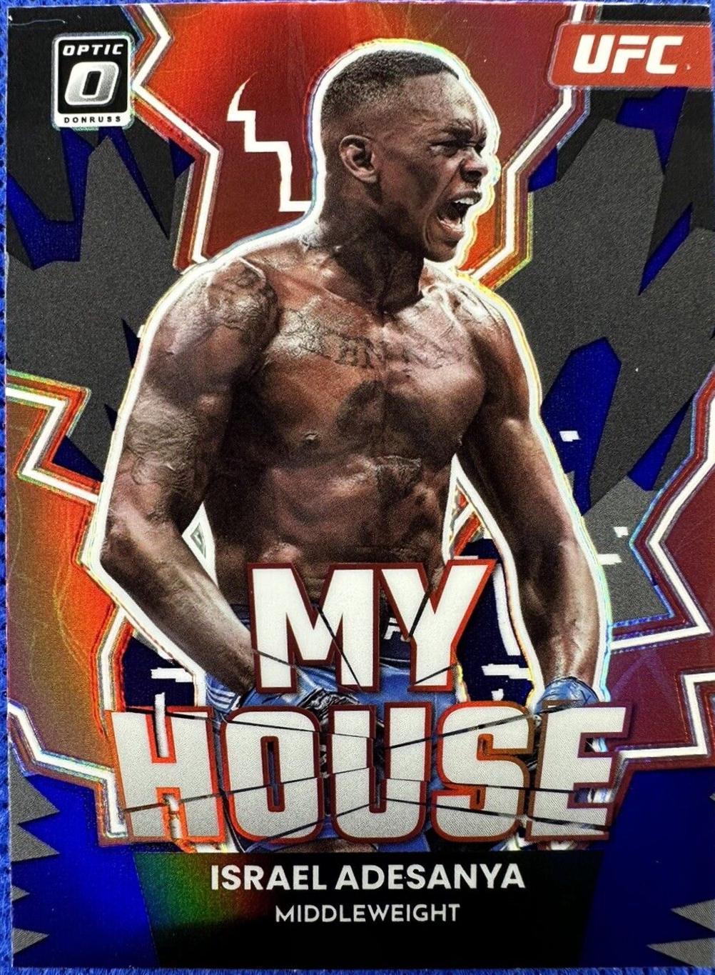 Israel Adesanya 2023 Panini Donruss Optic UFC My House #6 Purple