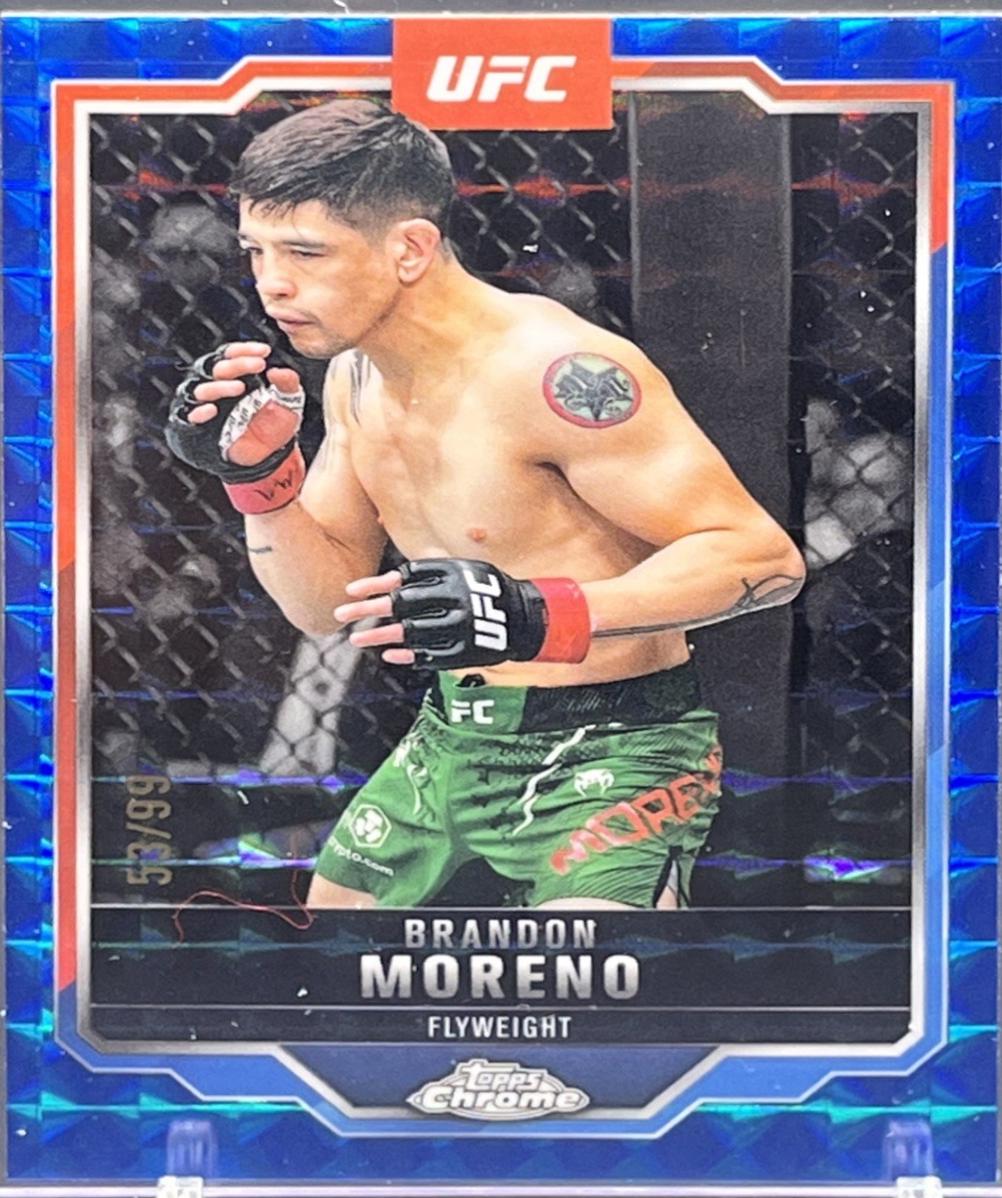 Brandon Moreno 2025 Topps Chrome UFC Base #46 Blue Geometric Refractor