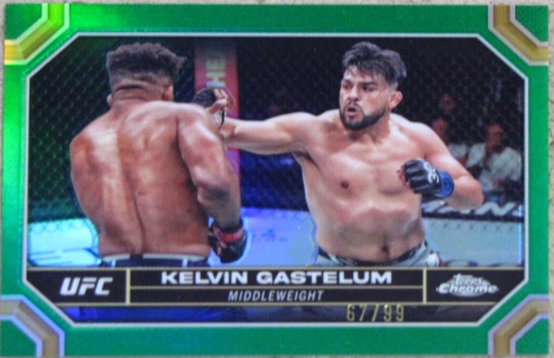 Kelvin Gastelum 2024 Topps Chrome UFC Base #110 Green Refractor