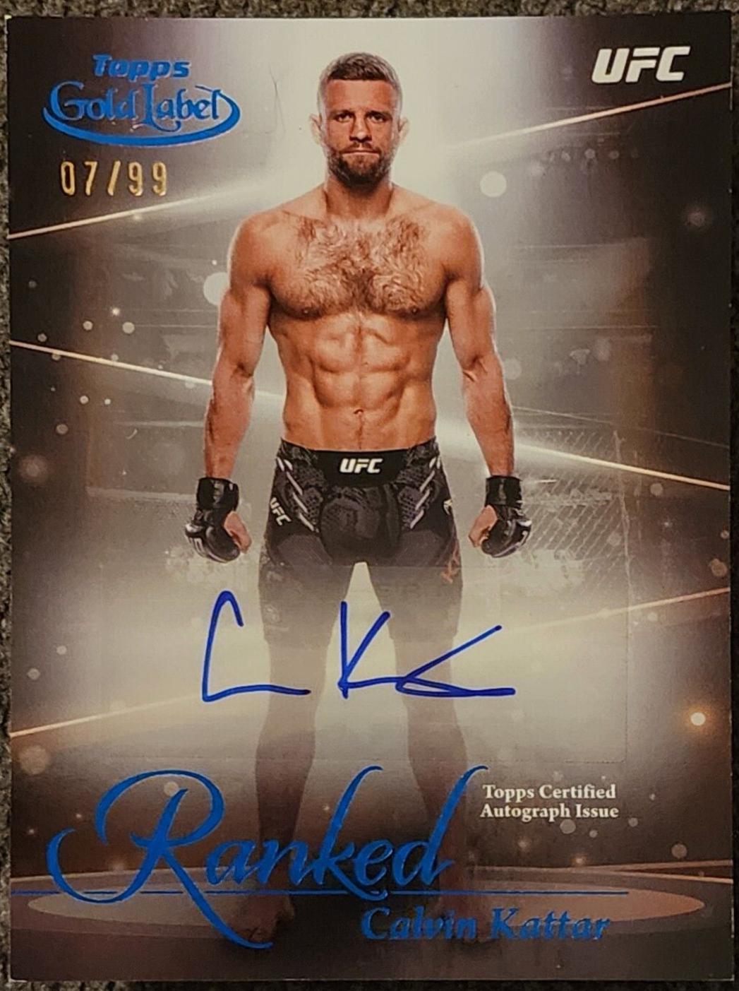 Calvin Kattar 2024 Topps Gold Label UFC Ranked Ink #RIK-CKA Blue