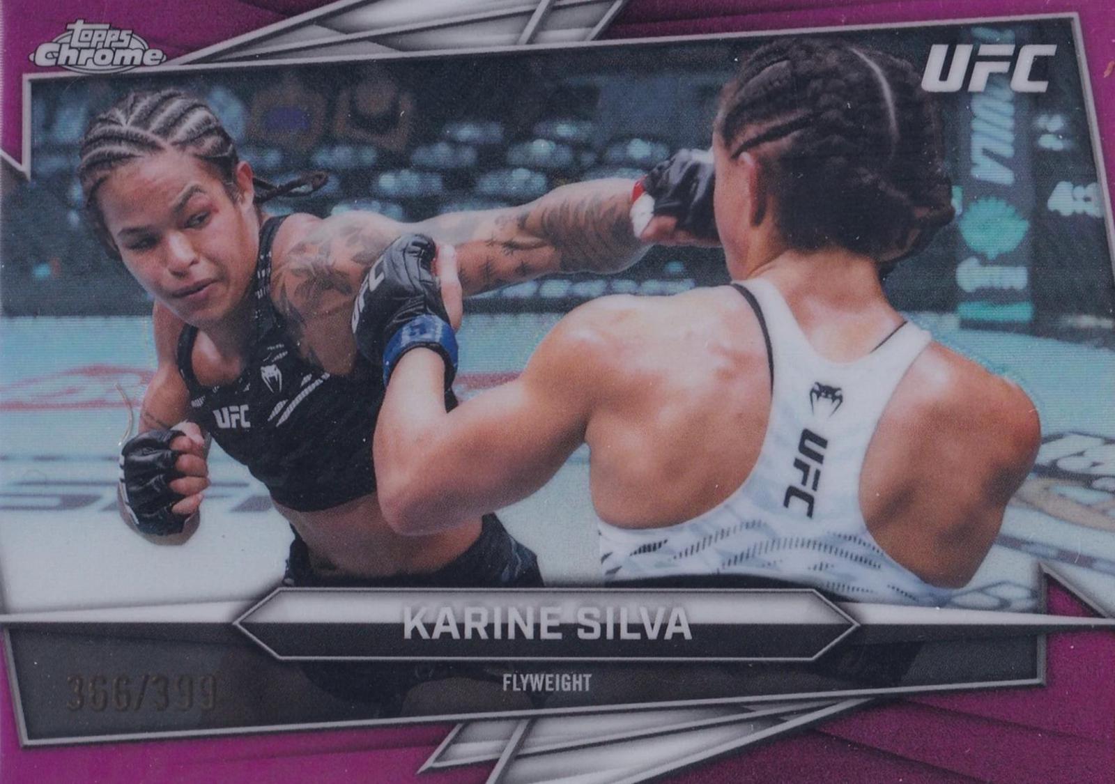 Karine Silva 2026 Topps Chrome UFC Base #127 Magenta Refractor