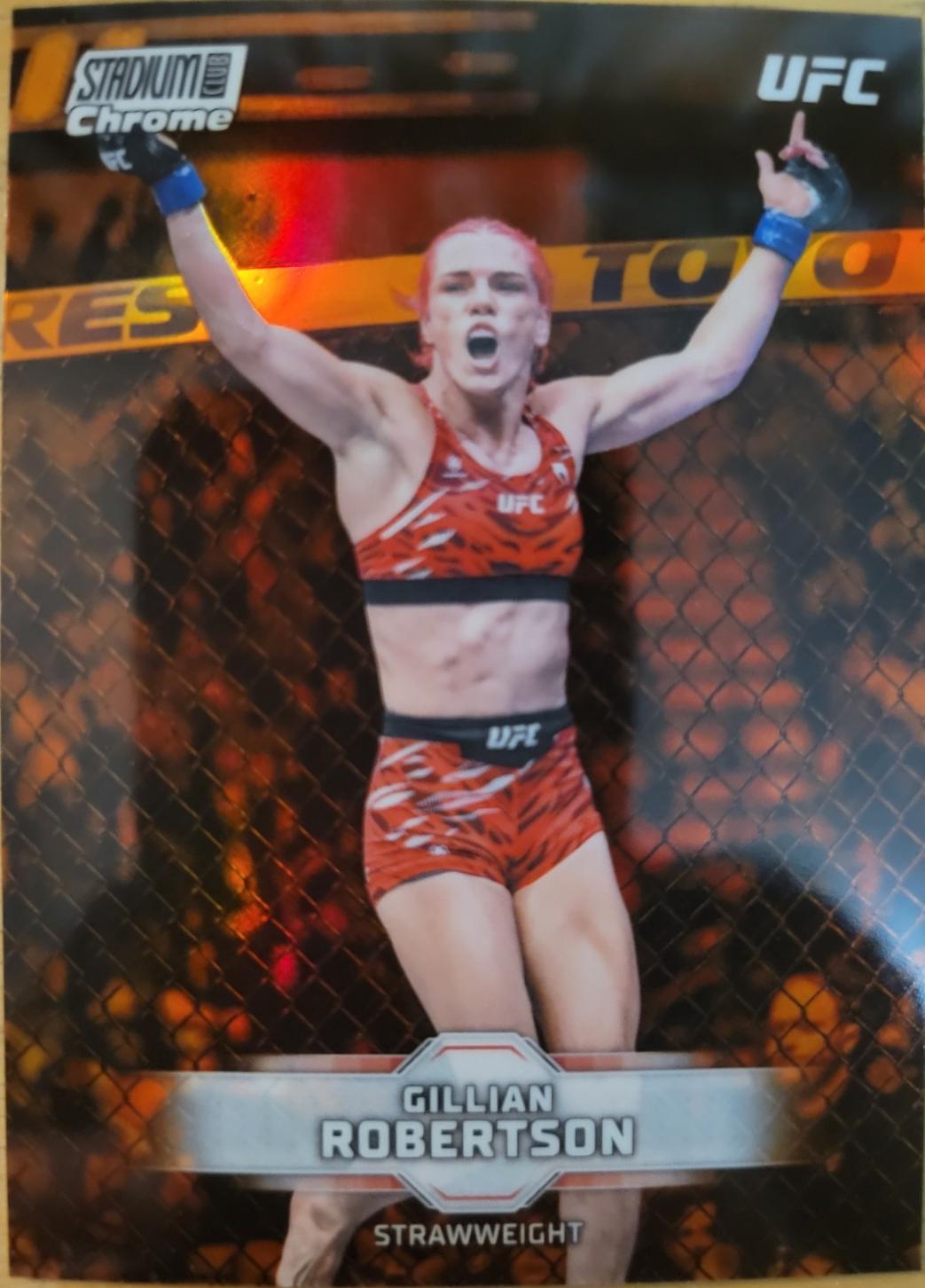 Gillian Robertson 2026 Topps Stadium Club UFC Chrome Base #CB-130 Orange Refractor