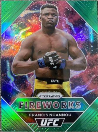 Francis Ngannou 2021 Panini Prizm UFC Fireworks #12 Green