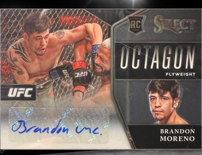 Brandon Moreno 2021 Panini Select UFC Octagon Action Signatures #10 Disco Prizms