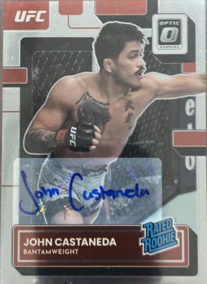 John Castaneda 2023 Panini Donruss Optic UFC Base Rated Rookies Signatures #127 Holo