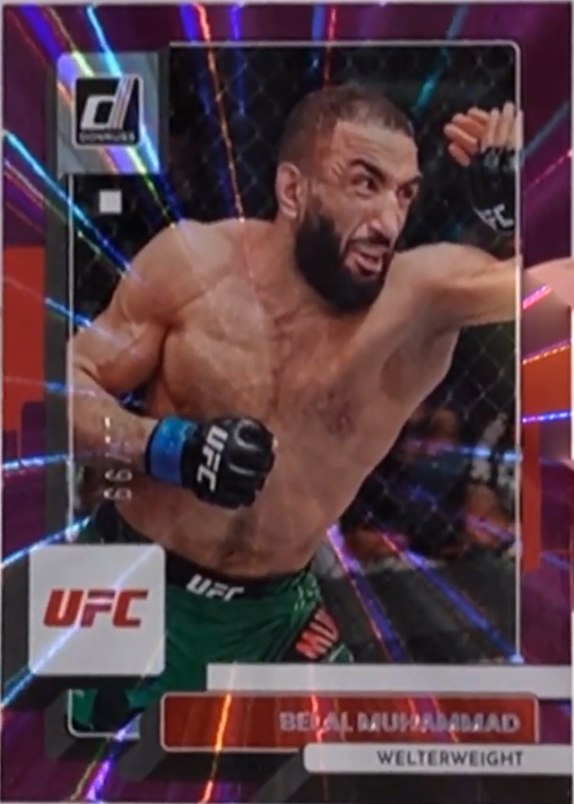 Belal Muhammad 2023 Panini Donruss UFC Base #28 Purple Laser