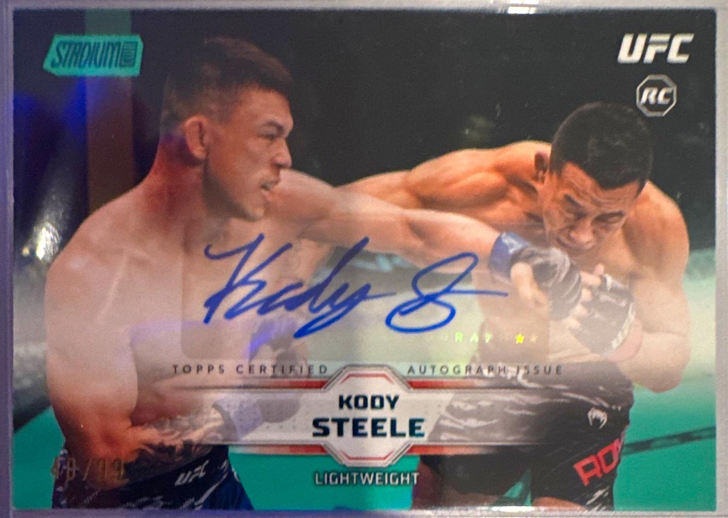 Kody Steele 2026 Topps Stadium Club UFC Base Autographs #BAV-KSE Green