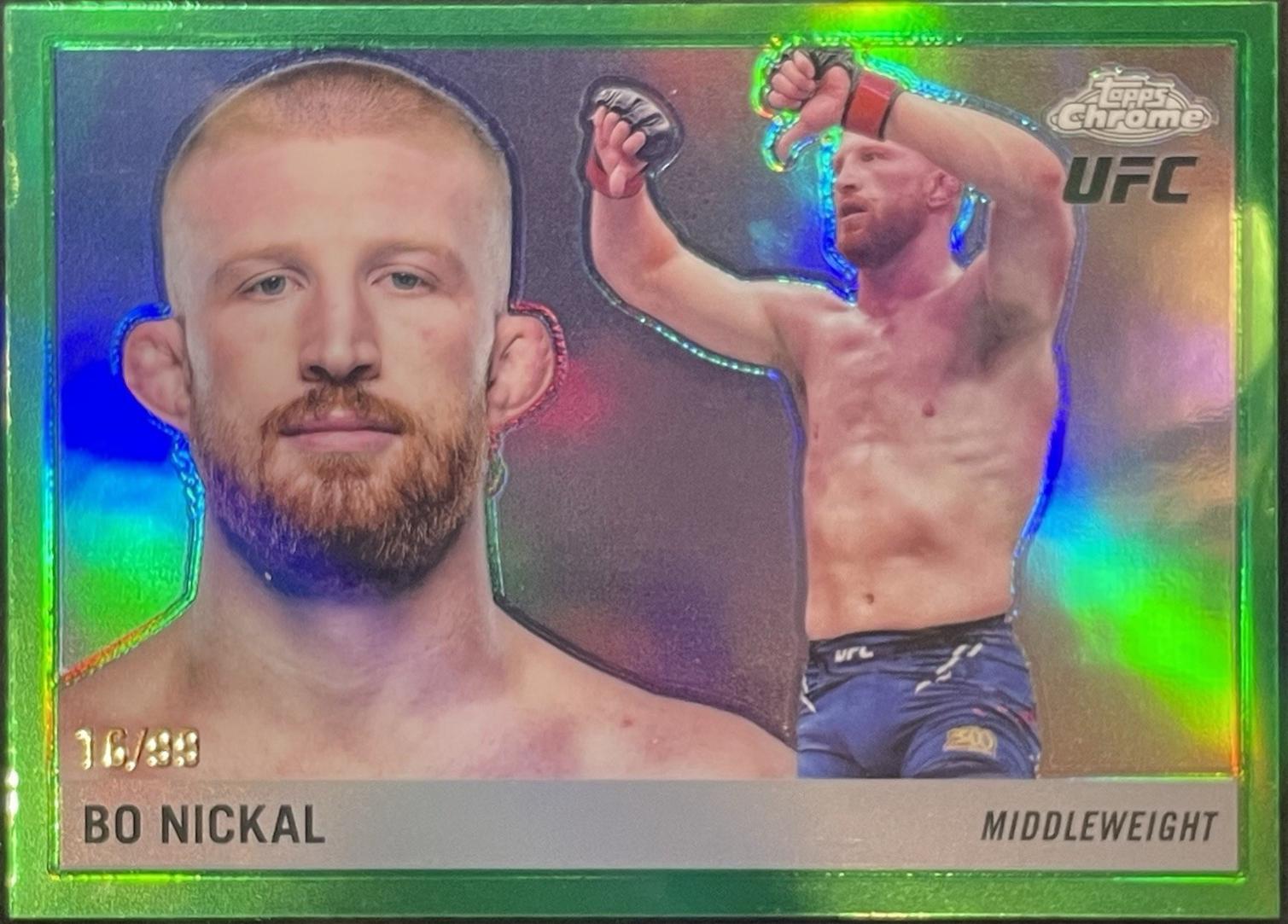 Bo Nickal 2025 Topps Chrome UFC 1955 Topps #55T-25 Green Refractor