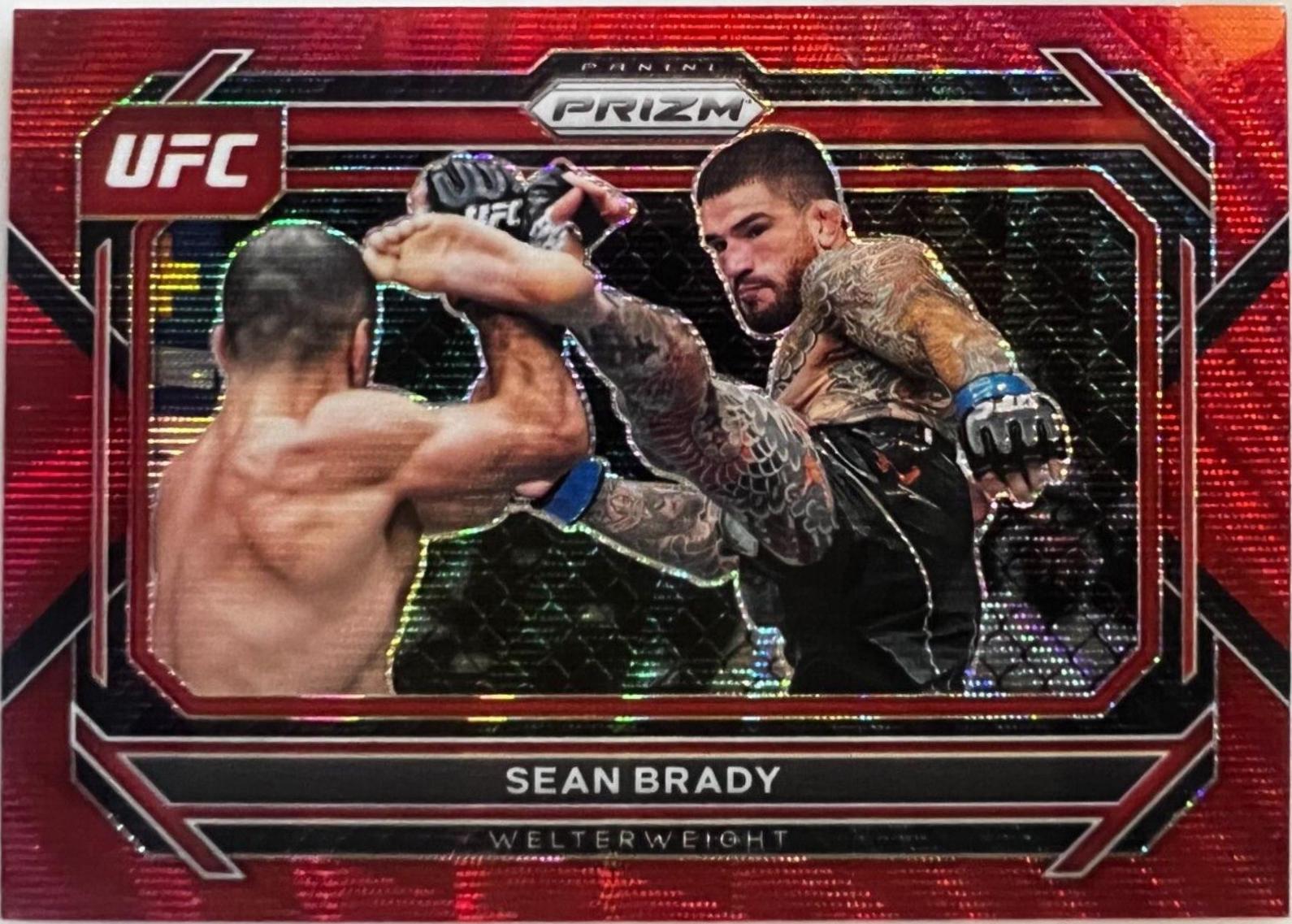 Sean Brady 2023 Panini Prizm UFC Base #51 Ruby Wave