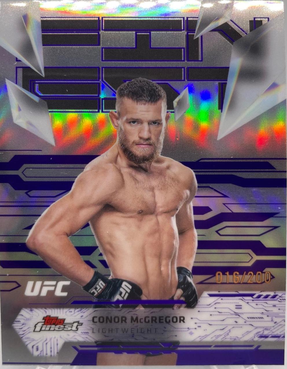 Conor McGregor 2025 Topps Finest UFC Base Uncommon #175 Purple Refractor