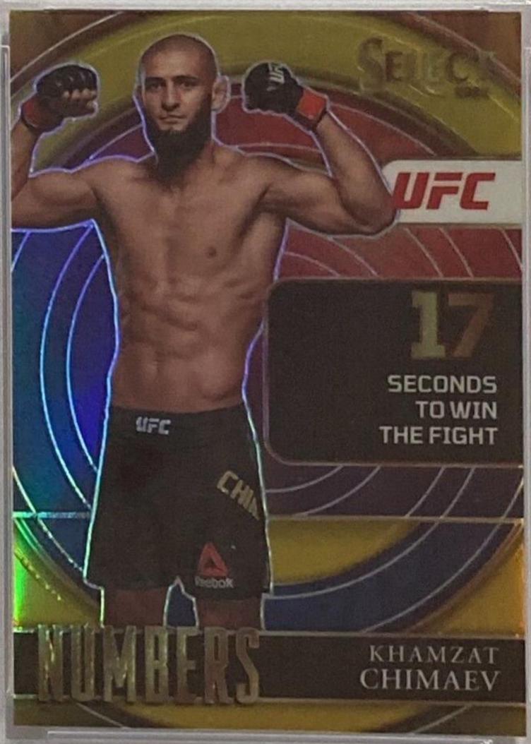 Khamzat Chimaev 2022 Panini Select UFC Select Numbers #27 Gold