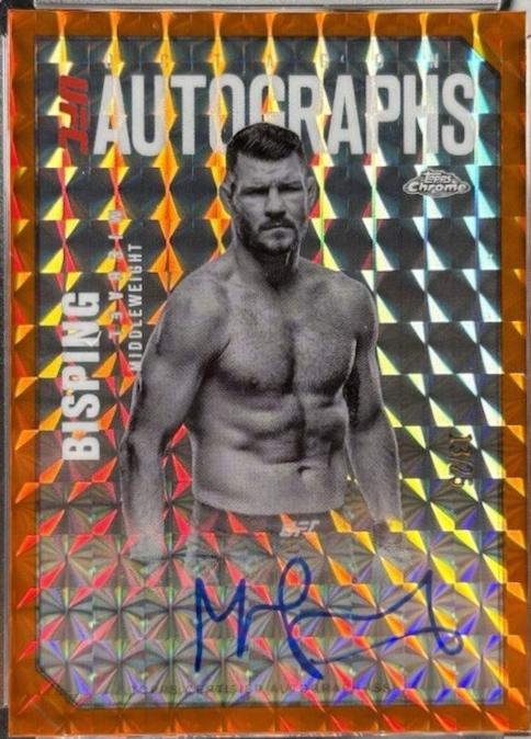 Michael Bisping 2025 Topps Chrome UFC Octagon Legends Autographs #OLA-MB Geometric Orange Refractor