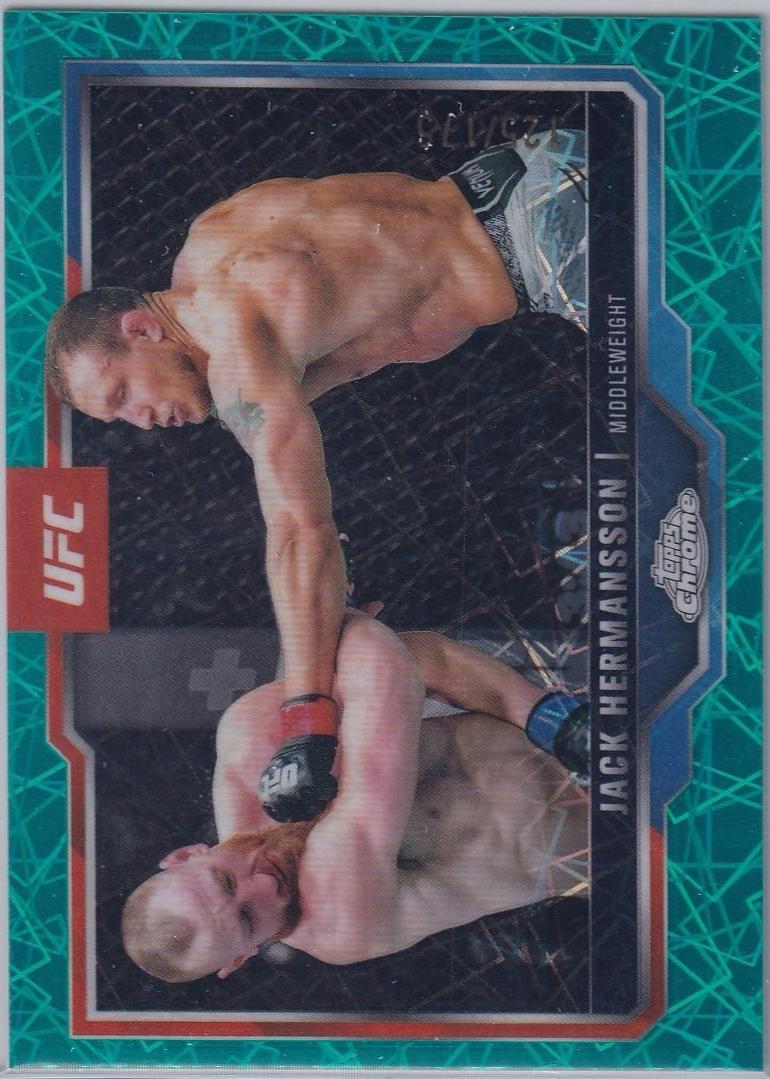 Jack Hermansson 2025 Topps Chrome UFC Base #191 Teal Lazer Refractor