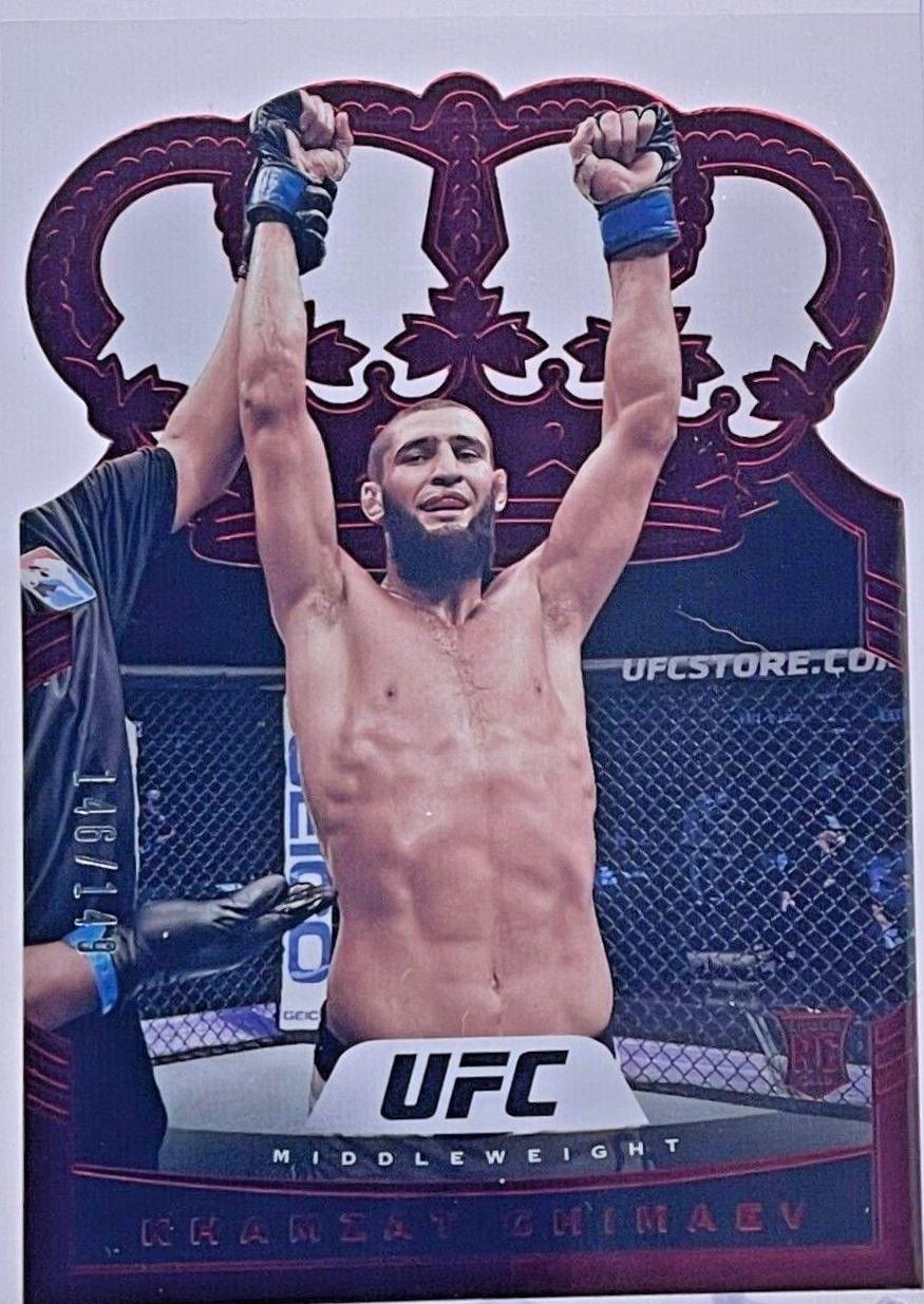 Khamzat Chimaev 2021 Panini Chronicles UFC Base Crown Royale #18 Red