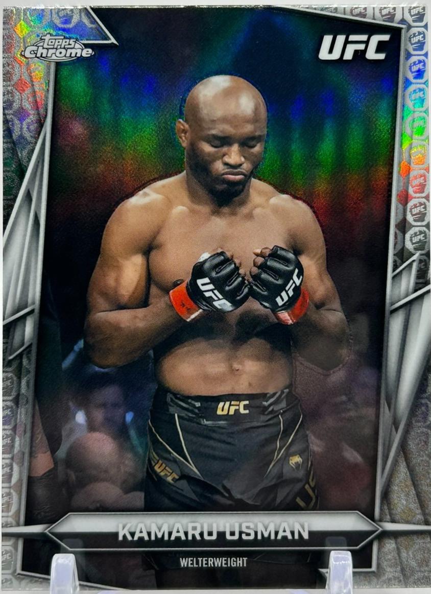 Kamaru Usman 2026 Topps Chrome UFC Base #27 UFC Glove Refractor