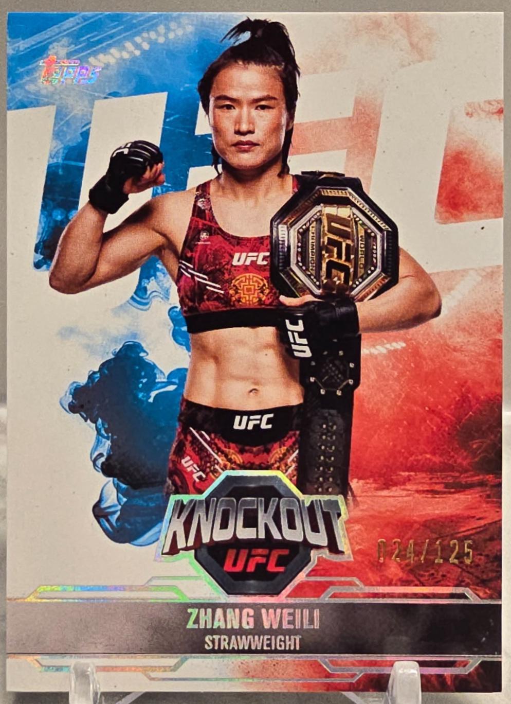 Zhang Weili 2025 Topps Knockout UFC Base #71 Holo Silver