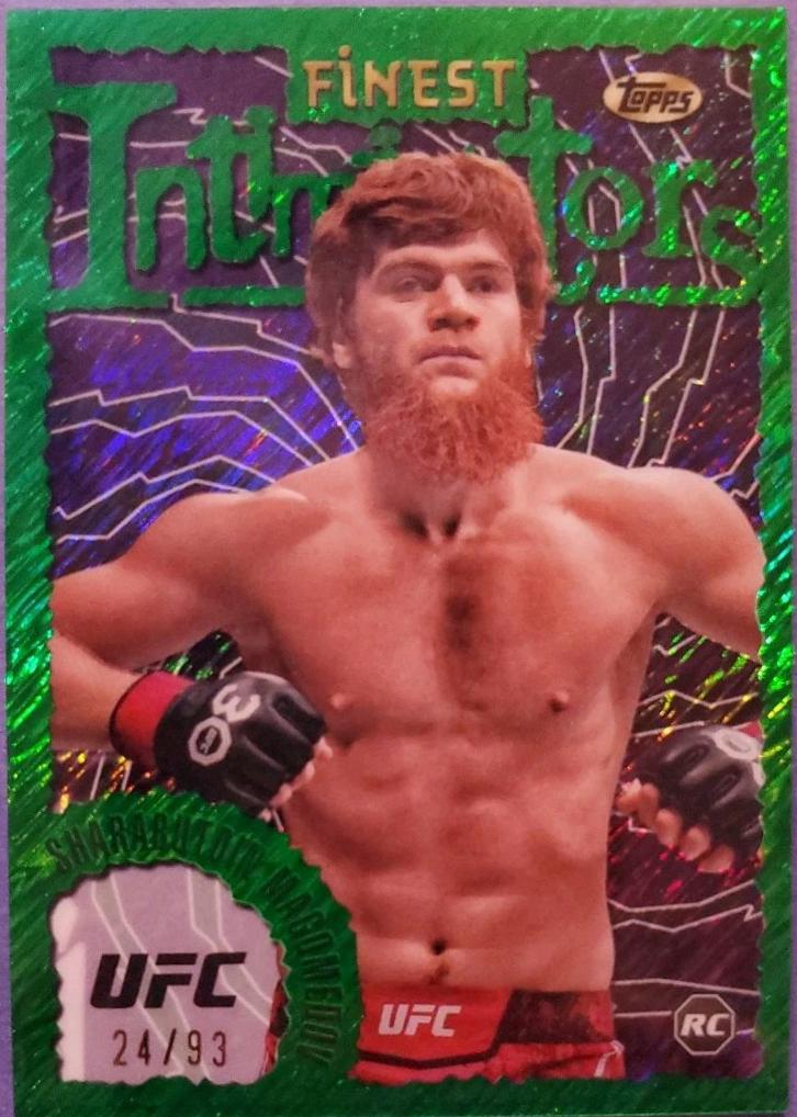 Shara Magomedov 2024 Topps Finest UFC Intimidators #INT-28 Green Shimmer Refractor