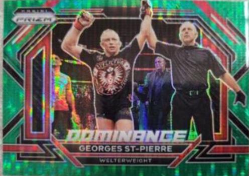 Georges St-Pierre 2023 Panini Prizm UFC Dominance #15 Green Pulsar