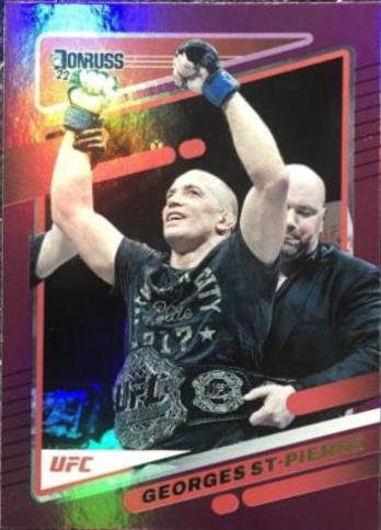 Georges St-Pierre 2022 Panini Donruss UFC Base #169 Purple Laser