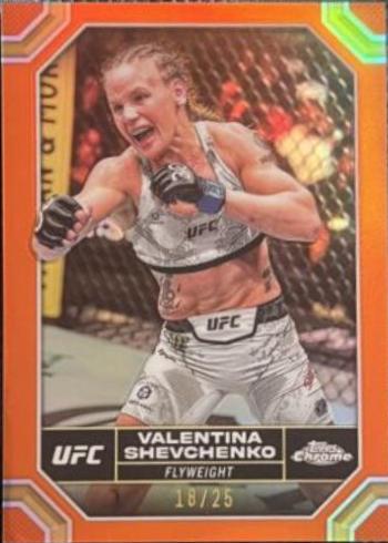 Valentina Shevchenko 2024 Topps Chrome UFC Base #190 Orange Refractor