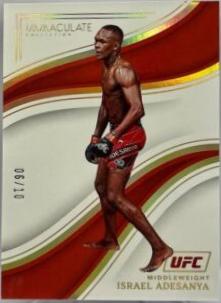 Israel Adesanya 2023 Panini Immaculate Collection UFC Base #89 Gold