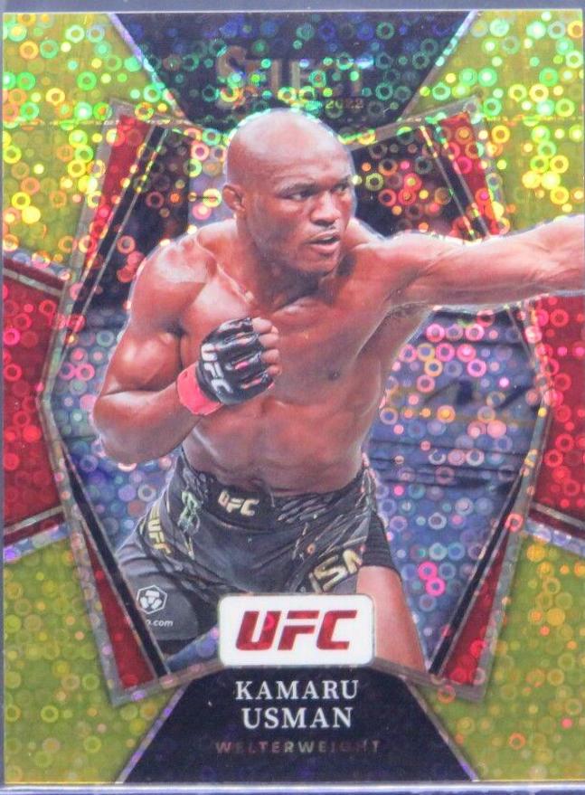 Kamaru Usman 2022 Panini Select UFC Premier Level #101 Gold Disco
