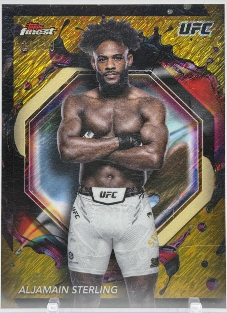 Aljamain Sterling 2024 Topps Finest UFC Base Rare #279 Gold Shimmer Refractor