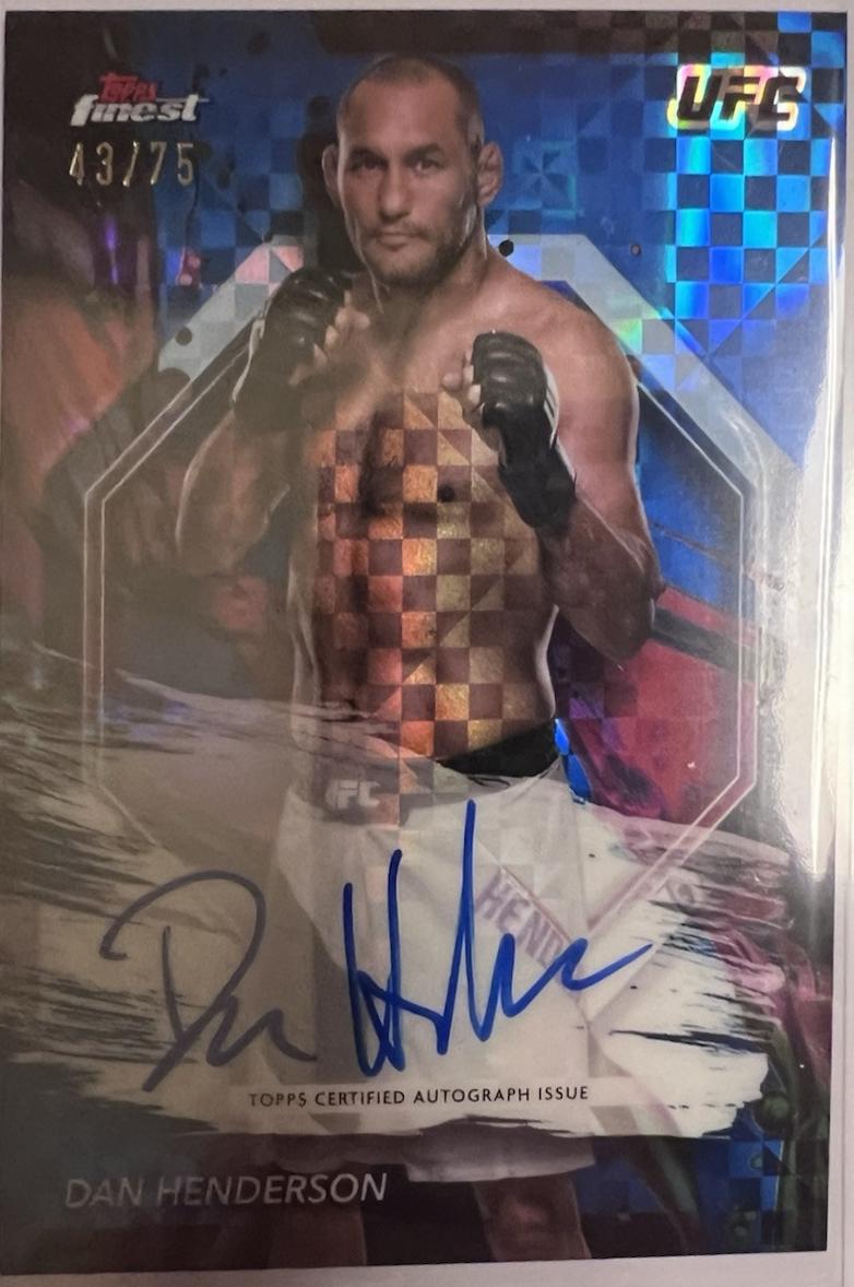 Dan Henderson 2024 Topps Finest UFC Finest Autographs #FA-DHE Blue Checkerboard Refractor
