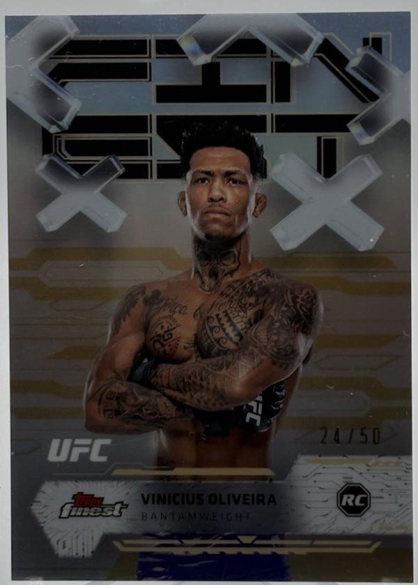Vinicius Oliveira 2025 Topps Finest UFC Base Common #93 Gold Refractor