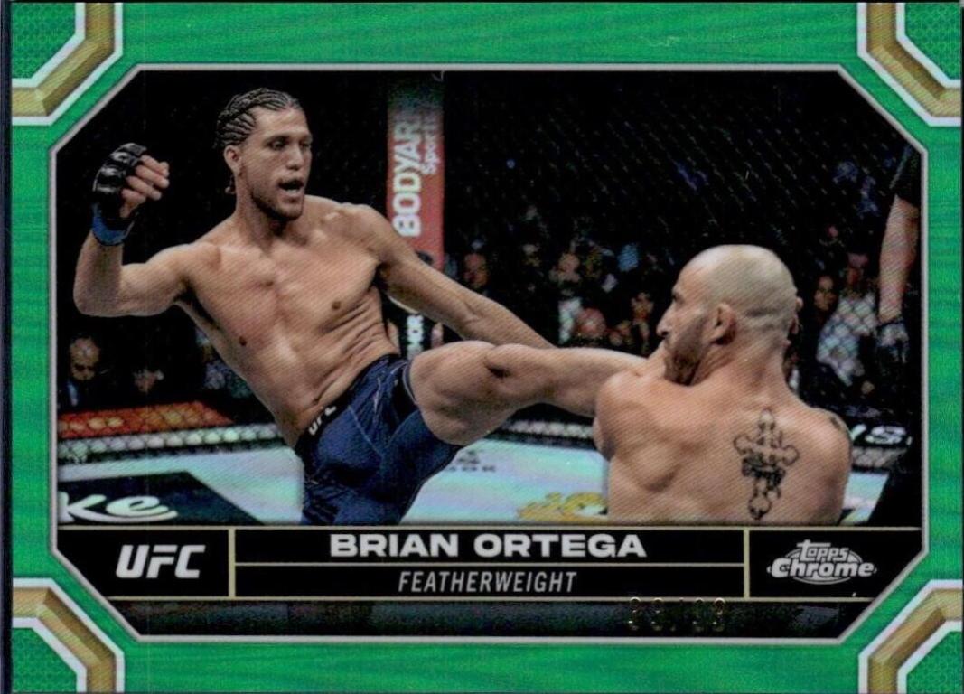 Brian Ortega 2024 Topps Chrome UFC Base #33 Green Refractor