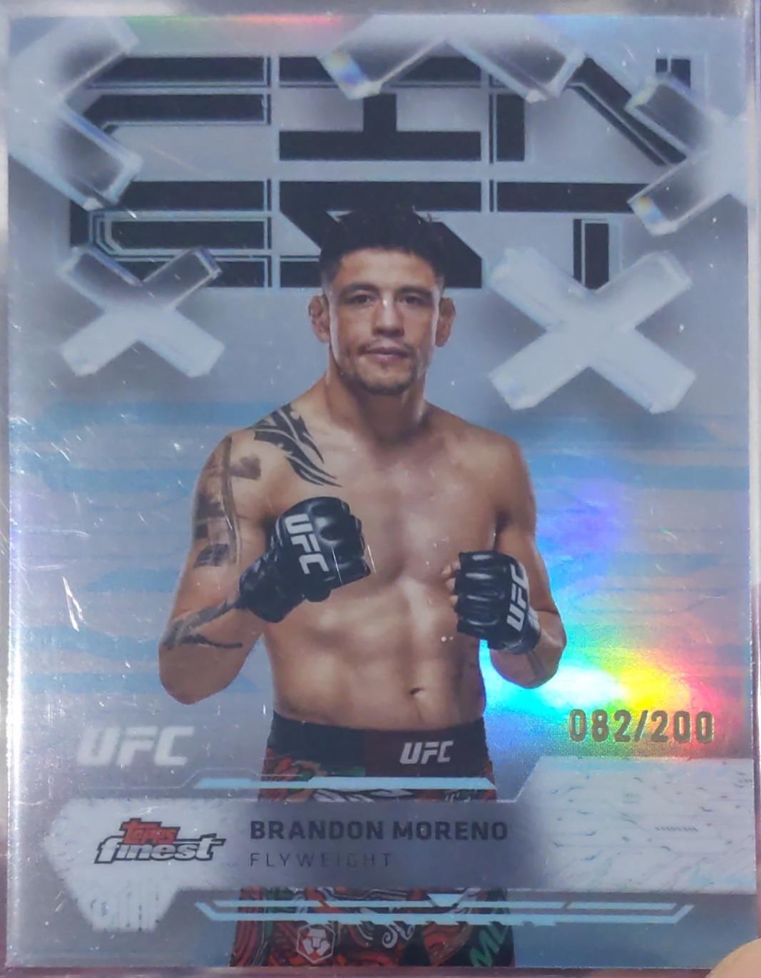 Brandon Moreno 2025 Topps Finest UFC Base Common #58 Blue Refractor