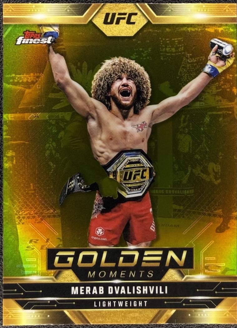 Merab Dvalishvili 2025 Topps Finest UFC Golden Moments #GM-8 Refractor