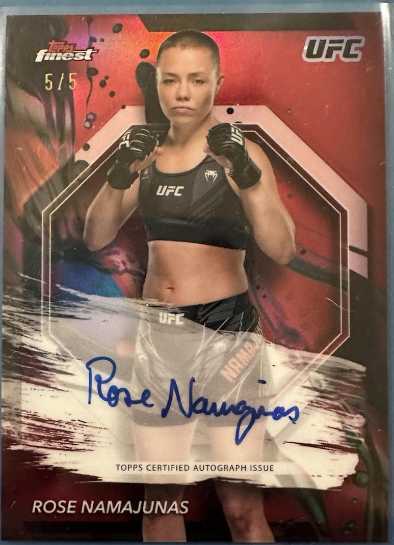 Rose Namajunas 2024 Topps Finest UFC Finest Autographs #FA-RNS Superfractor