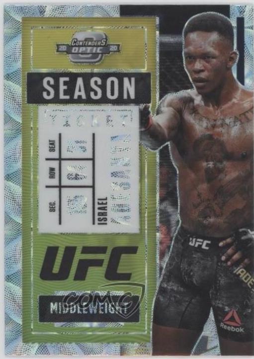 Israel Adesanya 2021 Panini Chronicles UFC Base Contenders Optic Season Ticket #272 Asia