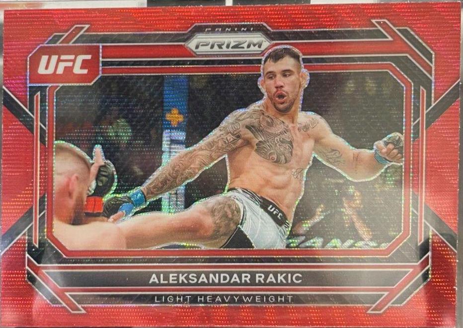Aleksandar Rakic 2023 Panini Prizm UFC Base #16 Ruby Wave