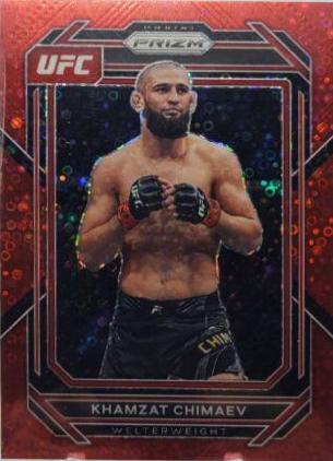 Khamzat Chimaev 2023 Panini Prizm Under Card UFC Base #150 Gold