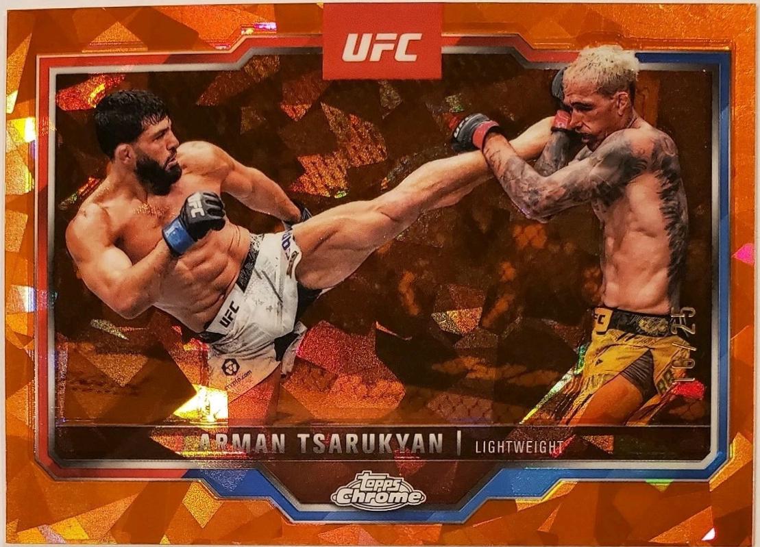 Arman Tsarukyan 2025 Topps Chrome Sapphire UFC Base Sapphire #94 Orange Sapphire