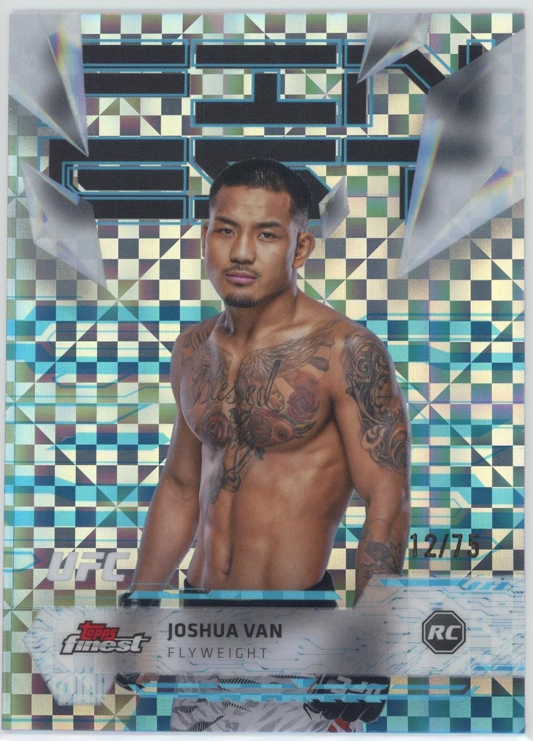Joshua Van 2025 Topps Finest UFC Base Uncommon #164 Blue Checkerboard Refractor