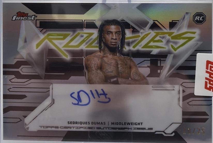 Sedriques Dumas 2025 Topps Finest UFC Finest Rookie Autographs #FRA-SD Black Refractor