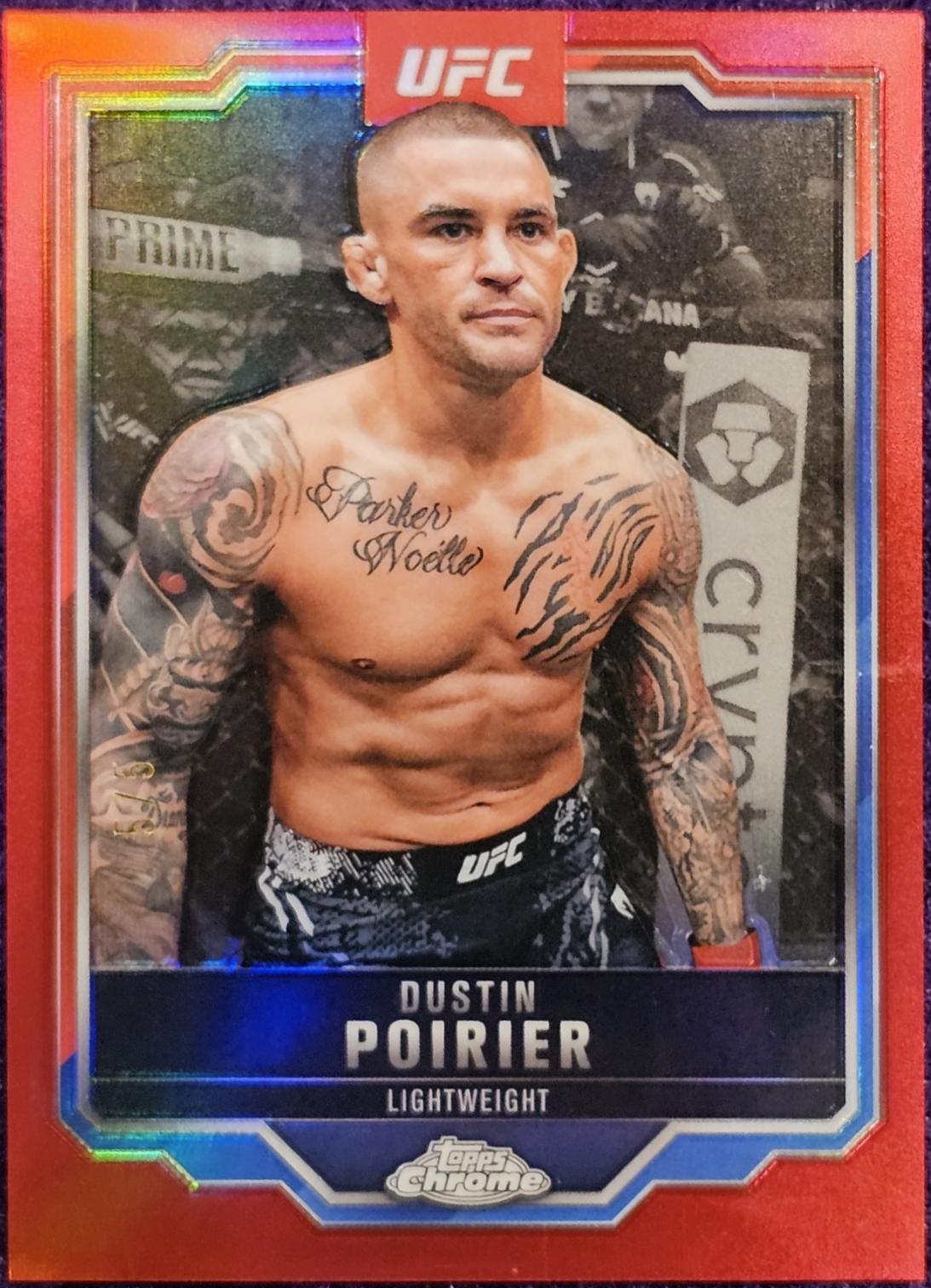 Dustin Poirier 2025 Topps Chrome Sapphire UFC Base Sapphire #7 Red Sapphire