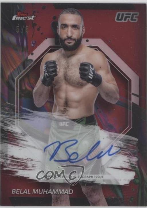 Belal Muhammad 2024 Topps Finest UFC Finest Autographs #FA-BMD Red Refractor