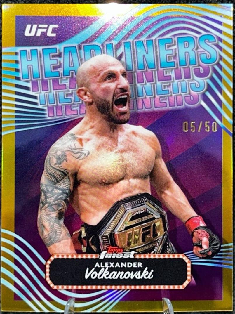 Alexander Volkanovski 2024 Topps Finest UFC Headliners #HDL-19 Gold Refractor