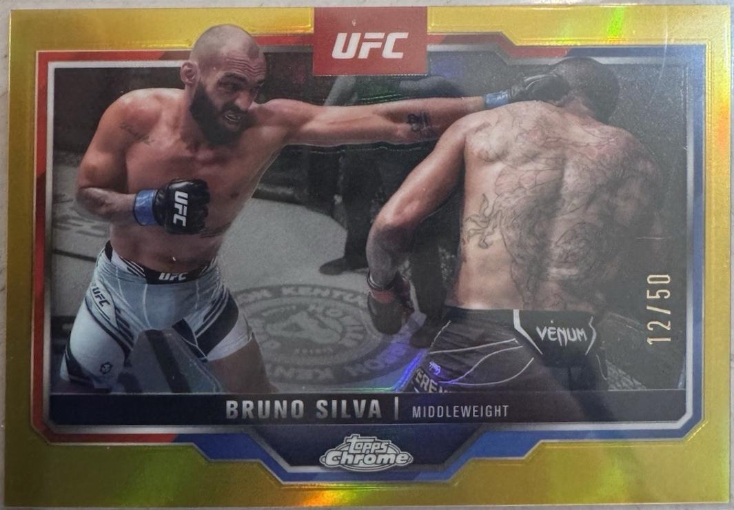 Bruno Silva 2025 Topps Chrome UFC Base #144 Gold Refractor