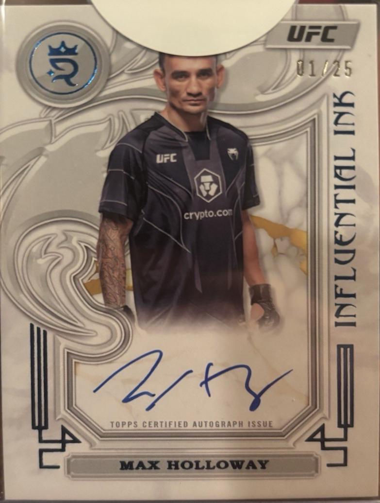 Max Holloway 2024 Topps Royalty UFC Influential Ink #IIA-MHY Blue