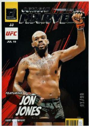 Jon Jones 2023 Panini Donruss UFC Octagon Marvels #15 Press Proof Gold
