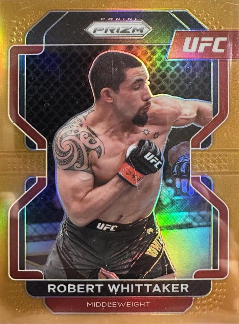 Robert Whittaker 2022 Panini Prizm UFC Base #132 Gold